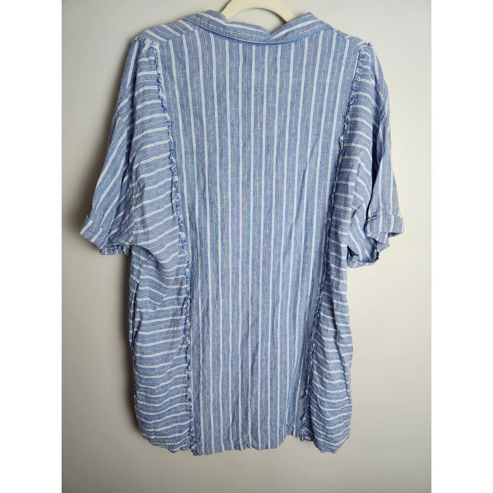 Z Supply Jayden Linen Blend Shirt Dress in Marina Blue Sz L beachy boho … - Picture 4 of 10